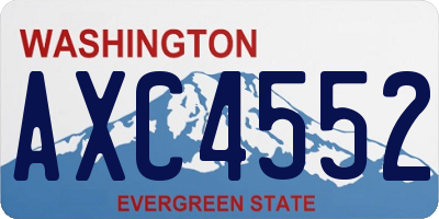 WA license plate AXC4552