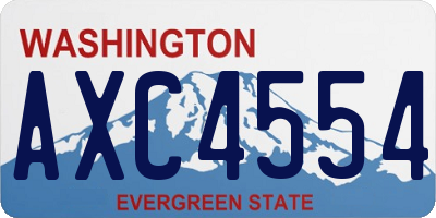 WA license plate AXC4554