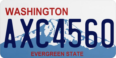 WA license plate AXC4560