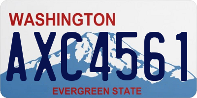 WA license plate AXC4561