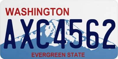 WA license plate AXC4562