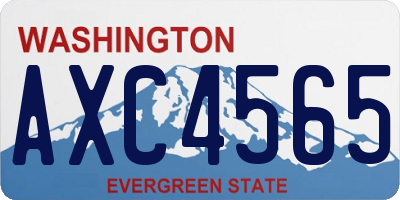 WA license plate AXC4565
