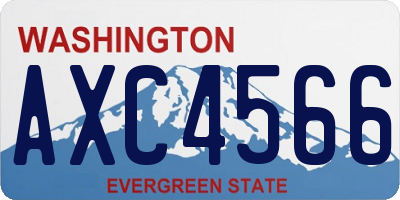 WA license plate AXC4566