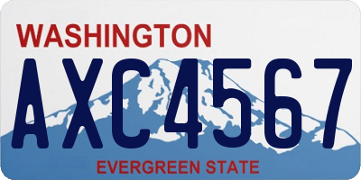 WA license plate AXC4567