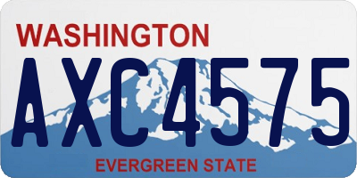 WA license plate AXC4575