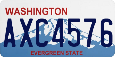 WA license plate AXC4576
