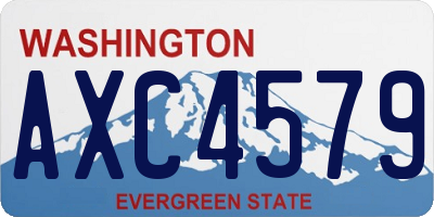 WA license plate AXC4579