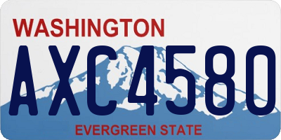 WA license plate AXC4580
