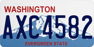 WA license plate AXC4582