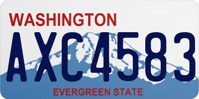 WA license plate AXC4583