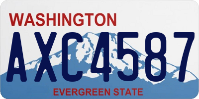 WA license plate AXC4587