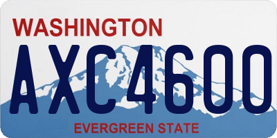 WA license plate AXC4600