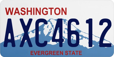 WA license plate AXC4612