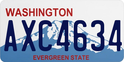 WA license plate AXC4634