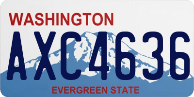 WA license plate AXC4636