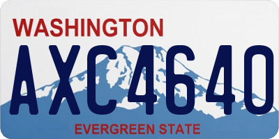 WA license plate AXC4640