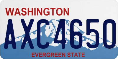 WA license plate AXC4650
