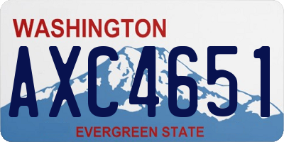 WA license plate AXC4651
