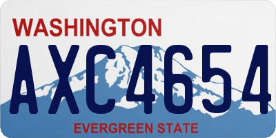 WA license plate AXC4654