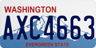 WA license plate AXC4663