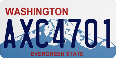 WA license plate AXC4701