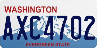 WA license plate AXC4702