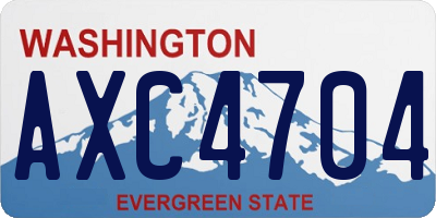 WA license plate AXC4704