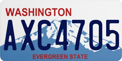 WA license plate AXC4705