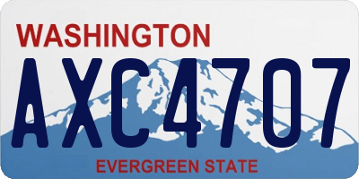 WA license plate AXC4707