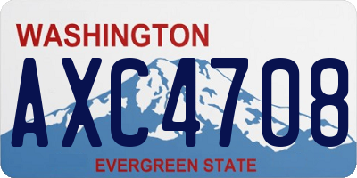 WA license plate AXC4708