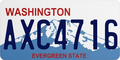 WA license plate AXC4716
