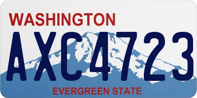 WA license plate AXC4723