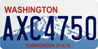 WA license plate AXC4750