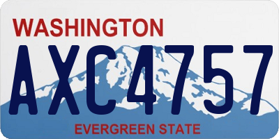WA license plate AXC4757