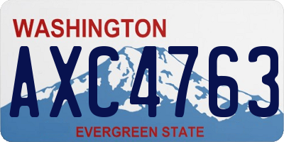 WA license plate AXC4763