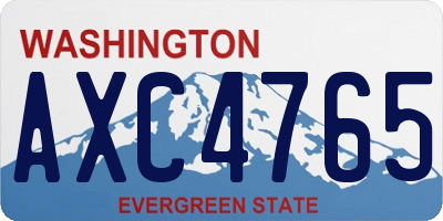 WA license plate AXC4765