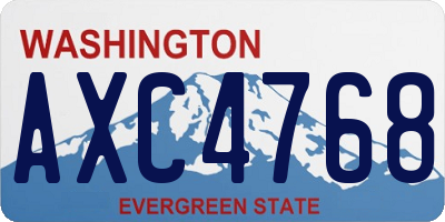 WA license plate AXC4768