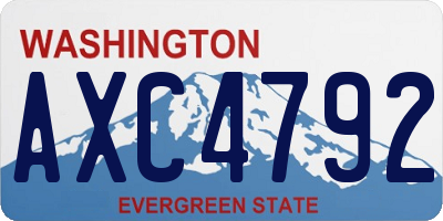 WA license plate AXC4792