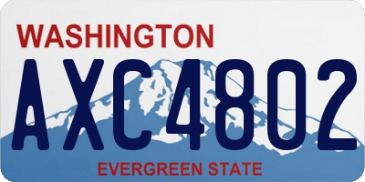 WA license plate AXC4802