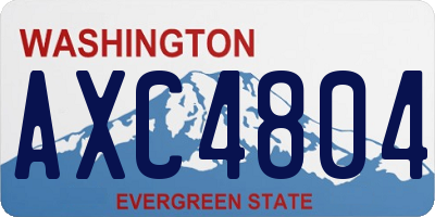 WA license plate AXC4804