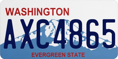 WA license plate AXC4865
