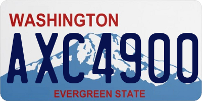 WA license plate AXC4900
