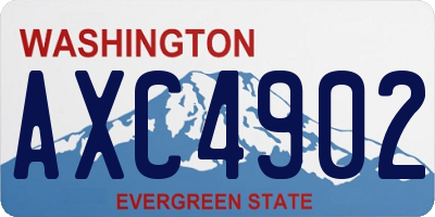 WA license plate AXC4902