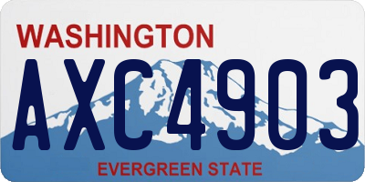 WA license plate AXC4903