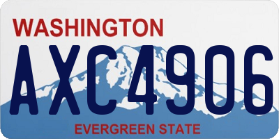 WA license plate AXC4906