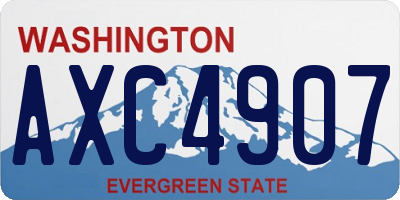 WA license plate AXC4907