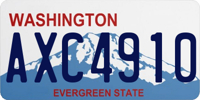 WA license plate AXC4910