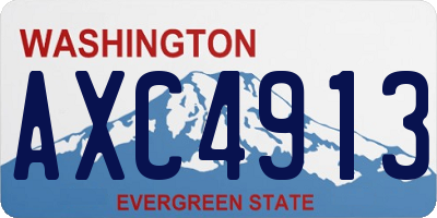 WA license plate AXC4913