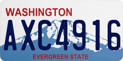 WA license plate AXC4916