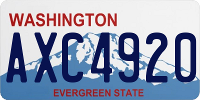 WA license plate AXC4920